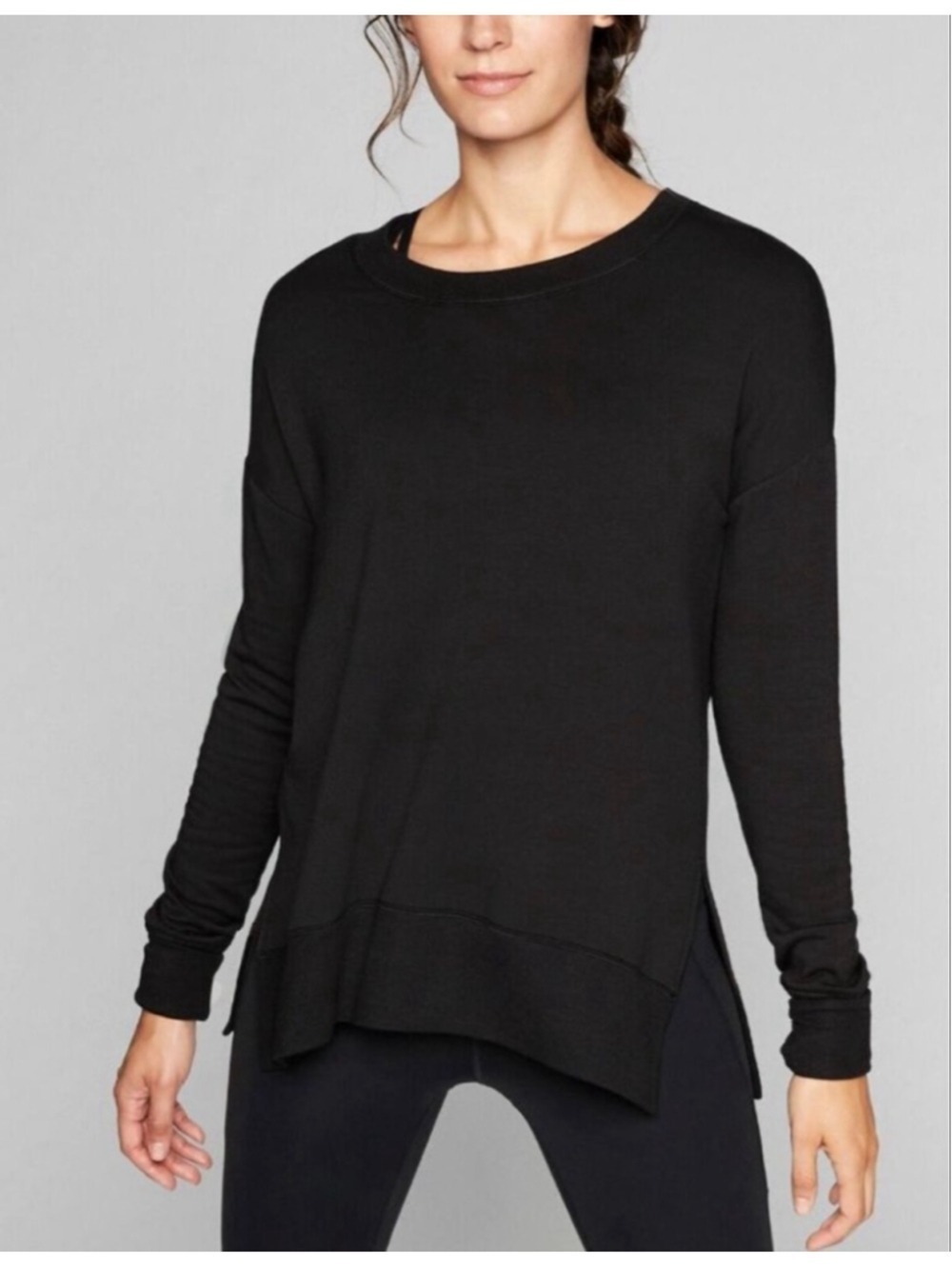 Women's Athleta Coaster Luxe Sweatshirt Black S